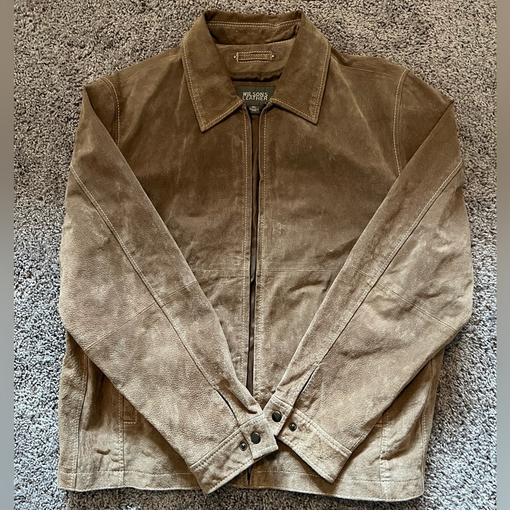 Wilson’s Leather Dark Tan Suede Jacket, XL